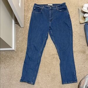 Abercrombie 90s slim straight ultra high rise medium dark jeans 32S